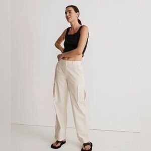 Madewell Garment-Dyed Low-Slung Straight Cargo Pants in Vintage Linen